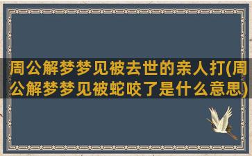 周公解梦梦见被去世的亲人打(周公解梦梦见被蛇咬了是什么意思)