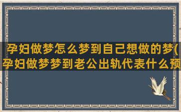 孕妇做梦怎么梦到自己想做的梦(孕妇做梦梦到老公出轨代表什么预兆)