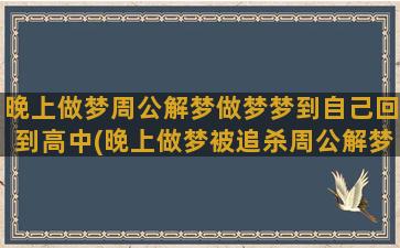 晚上做梦周公解梦做梦梦到自己回到高中(晚上做梦被追杀周公解梦)