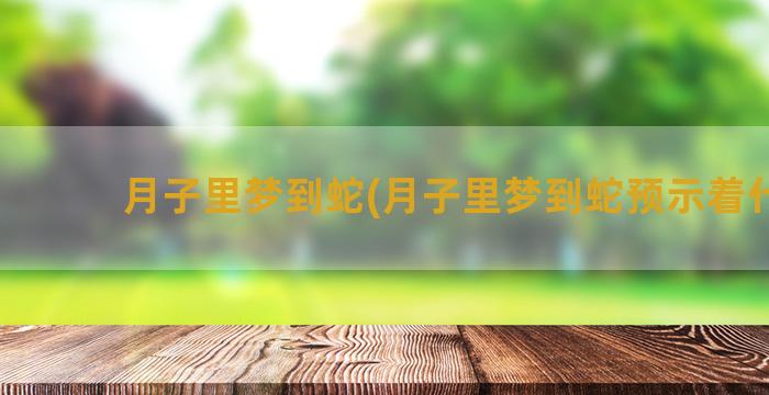 月子里梦到蛇(月子里梦到蛇预示着什么)