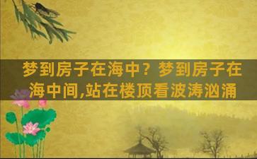 梦到房子在海中？梦到房子在海中间,站在楼顶看波涛汹涌