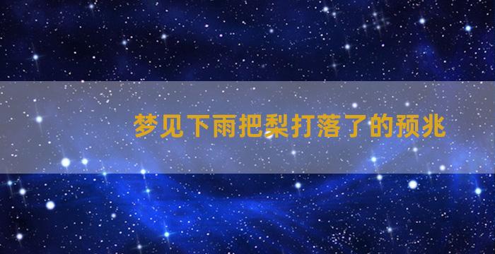 梦见下雨把梨打落了的预兆