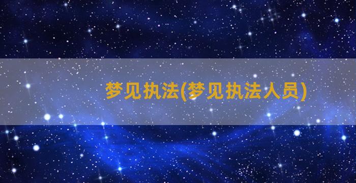 梦见执法(梦见执法人员)